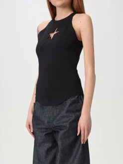 Top con stella traforata in poliammide Mugler