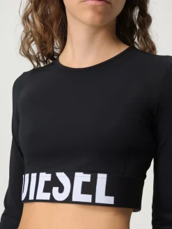 Top cropped Diesel in tessuto tecnico stretch