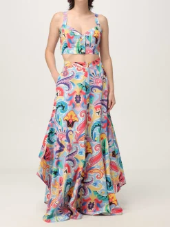 Top cropped Etro in cotone stampato