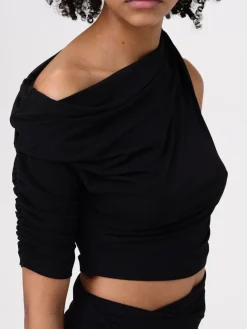 Top cropped Jacquemus in misto viscosa stretch