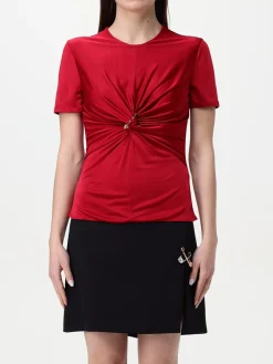 Top in viscosa con spilla da balia Versace