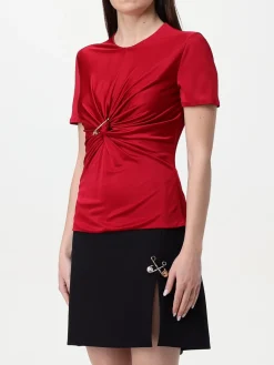 Top in viscosa con spilla da balia Versace