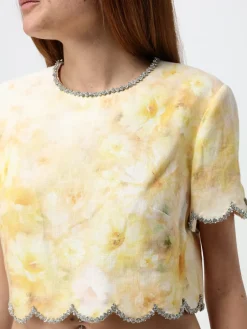 Top Zimmermann in lino con stampa floreale