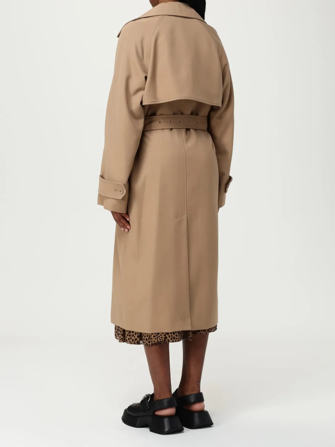 Trench a doppiopetto in misto lana Michael Kors