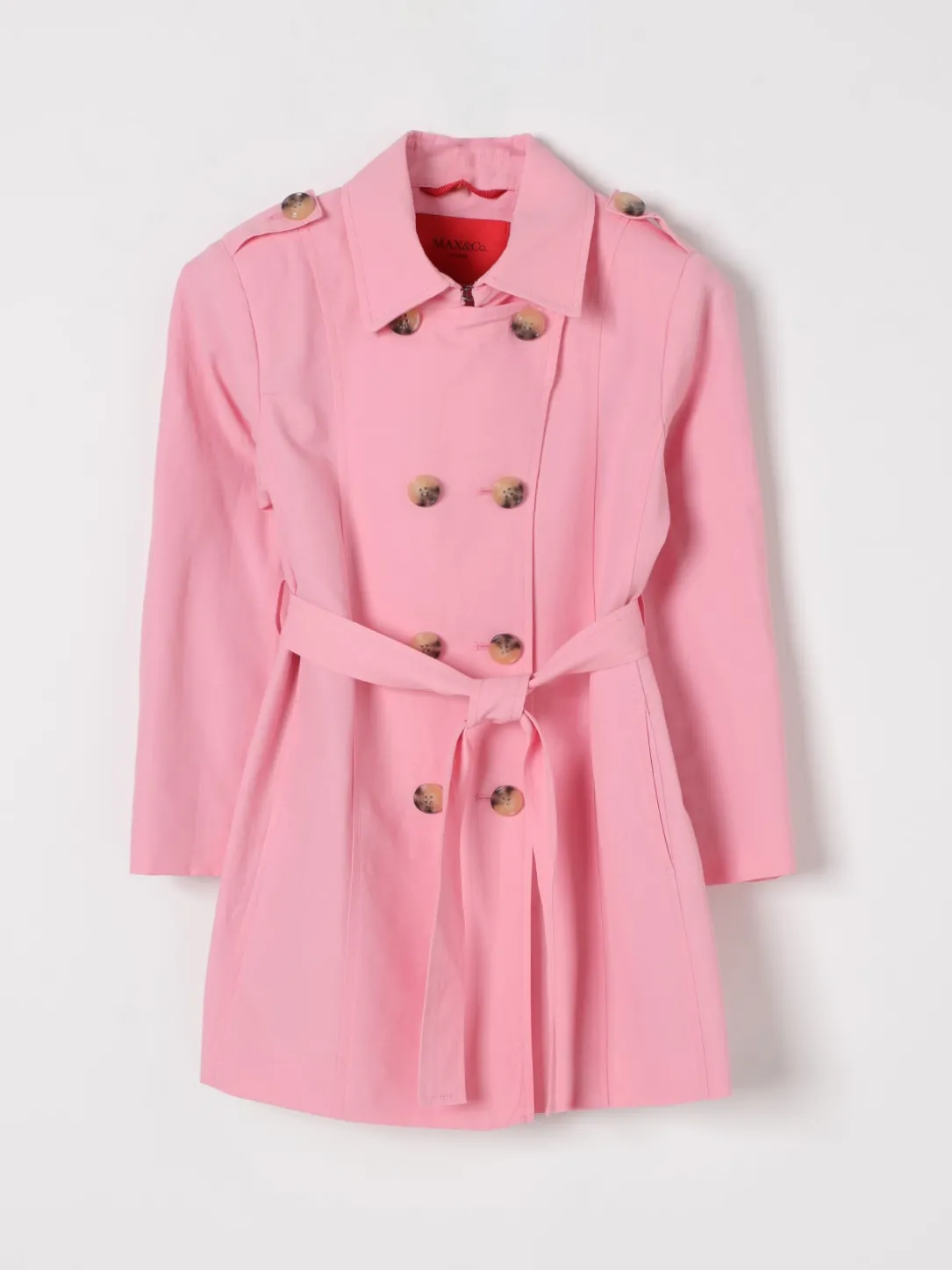 Trench a doppiopetto in misto cotone Max&Co. Kid