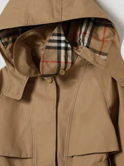 Trench a monopetto con cappuccio Burberry