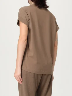 T-shirt a v Brunello Cucinelli in jersey con monile