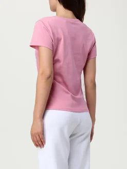 T-shirt a v in cotone con logo Boss