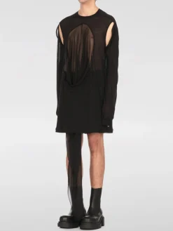 T-shirt asimmetrica Rick Owens in cotone e seta