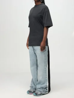 T-shirt Balenciaga in cotone con fettucce intrecciate