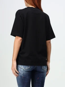 T-shirt basic Dsquared2 in cotone con logo di strass