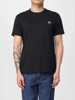 T-shirt basic in cotone con mini logo Fred Perry