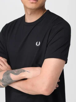 T-shirt basic in cotone con mini logo Fred Perry