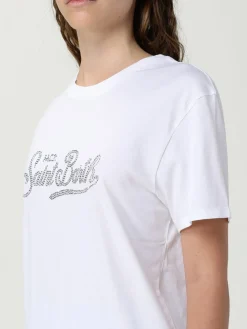 T-shirt basic MC2 Saint Barth in cotone con logo di strass