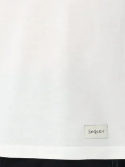 T-shirt basic Saint Laurent in misto cotone