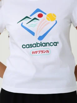 T-shirt Casablanca in cotone organico con stampa logo