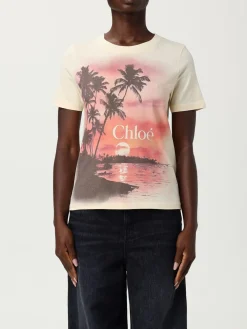 T-shirt Chloé in cotone con stampa logo
