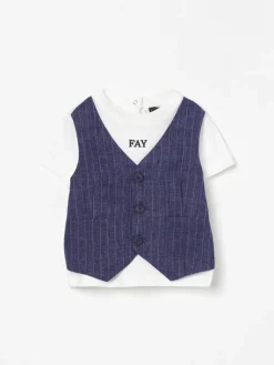 T-shirt con finto gilet Fay Junior in cotone