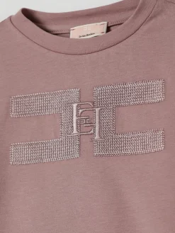 T-shirt con logo gioiello Elisabetta Franchi La Mia Bambina