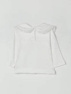 T-shirt con maxi collo in cotone Monnalisa