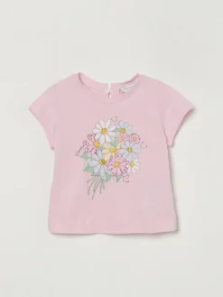 T-shirt con stampa floreale Monnalisa