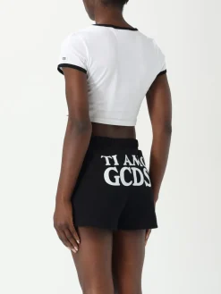 T-shirt crop con maxi logo GCDS