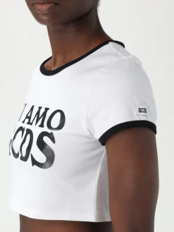 T-shirt crop con maxi logo GCDS