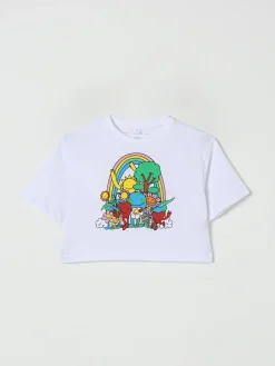 T-shirt crop in cotone stampata Stella McCartney Kids