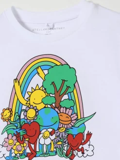 T-shirt crop in cotone stampata Stella McCartney Kids