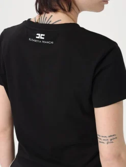 T-shirt cropped Elisabetta Franchi in cotone