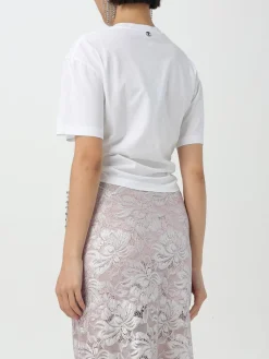 T-shirt cropped Rabanne in cotone con stampa