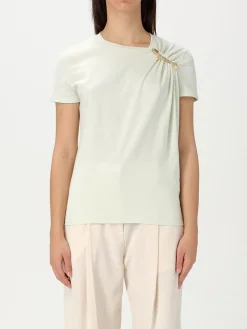 T-shirt Elisabetta Franchi in cotone con spilla