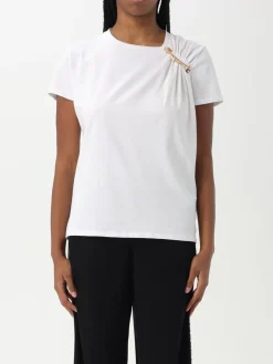 T-shirt Elisabetta Franchi in cotone con spilla