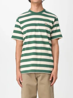 T-shirt in cotone a righe con logo Dickies