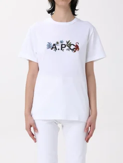 T-shirt in cotone A.P.C. con logo e ricami