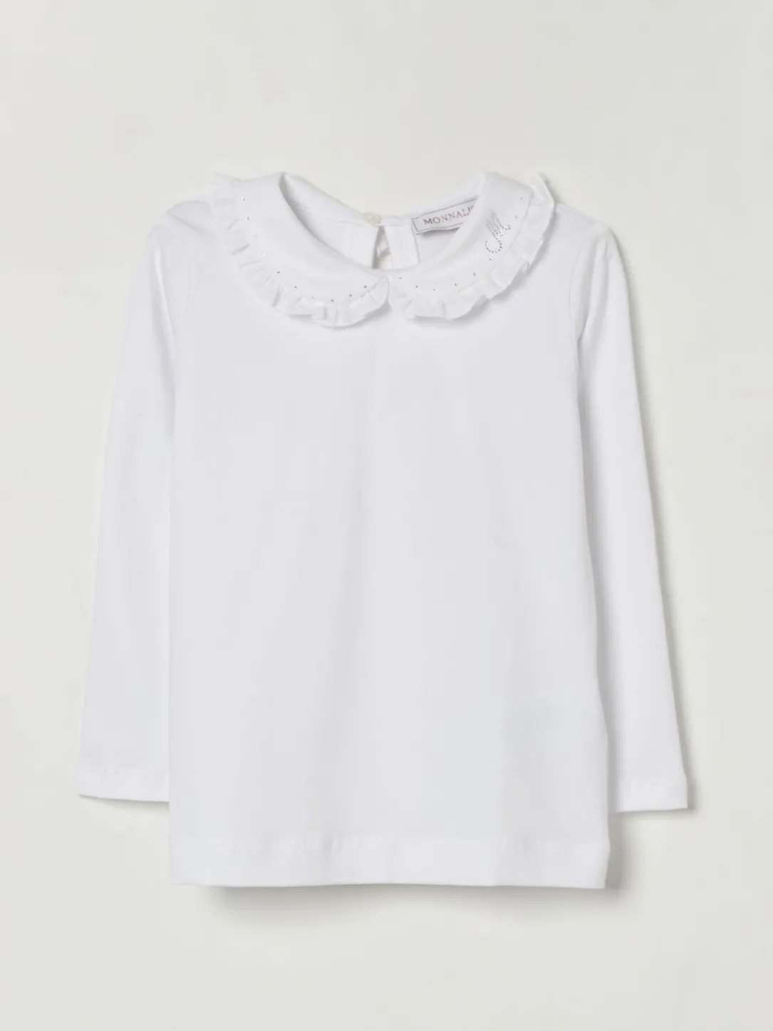 T-shirt in cotone con colletto Monnalisa