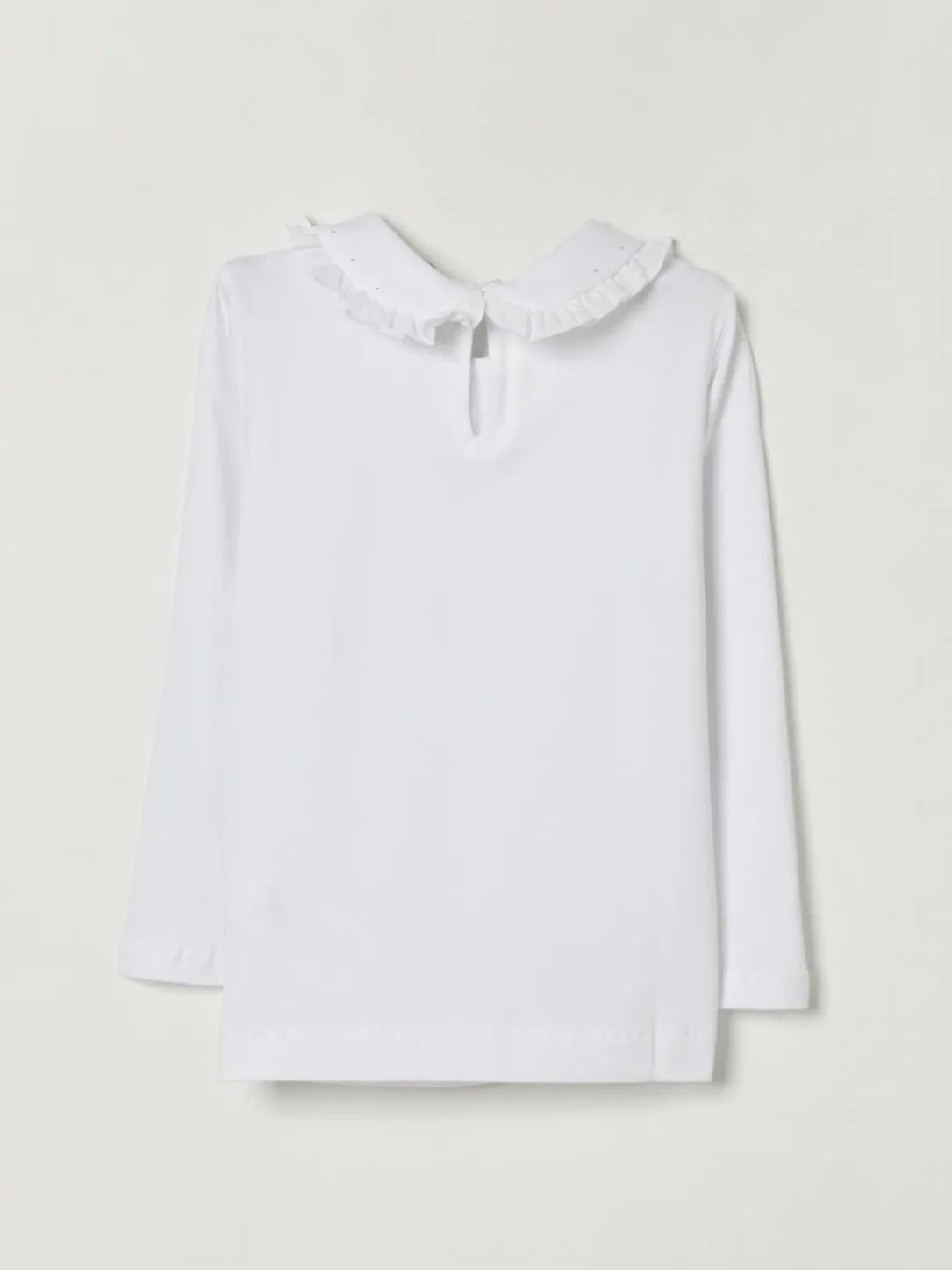 T-shirt in cotone con colletto Monnalisa