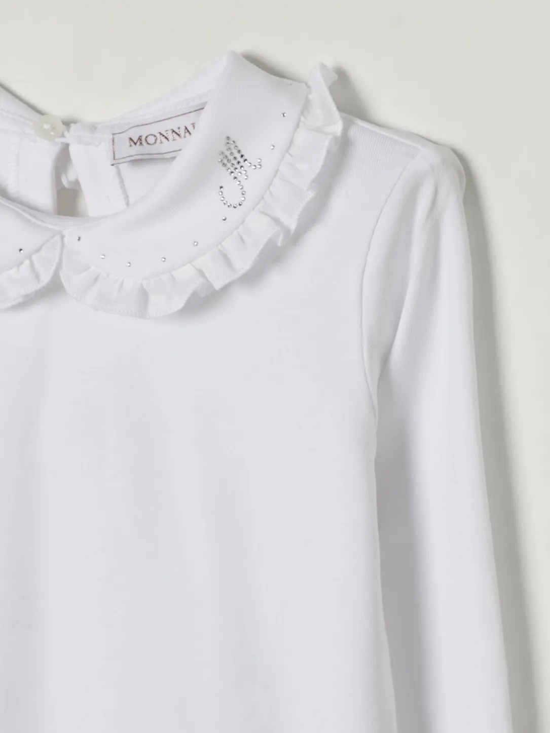 T-shirt in cotone con colletto Monnalisa