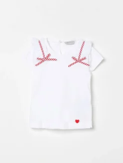 T-shirt in cotone con fiocchi Monnalisa