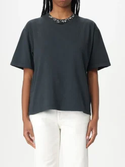 T-shirt in cotone con girocollo gioiello Golden Goose