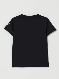 T-shirt in cotone con logo di paillettes Moncler