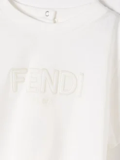 T-shirt in cotone con logo Fendi