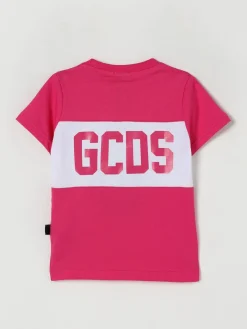 T-shirt in cotone con logo GCDS Junior