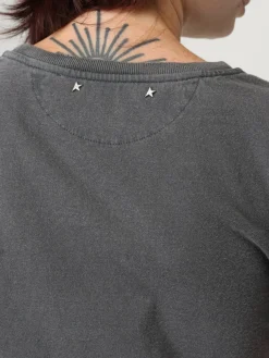 T-shirt in cotone con logo Golden Goose