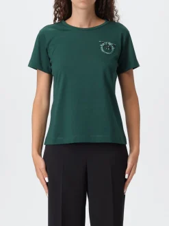 T-shirt in cotone con logo Love Birds Pinko