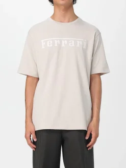 T-shirt in cotone con logo Ferrari