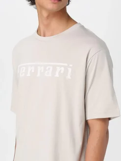 T-shirt in cotone con logo Ferrari