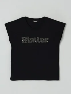 T-shirt in cotone con logo di perline Blauer