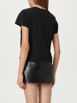 T-shirt in cotone con logo di strass Alexander Wang
