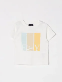T-shirt in cotone con logo Fay Junior